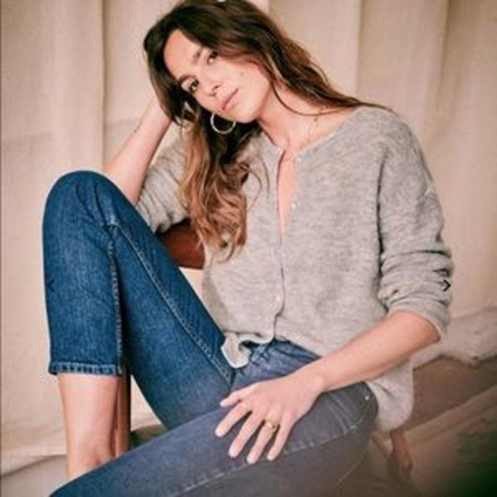 Sezane | Gaspard Melange Gray Button Jumper Sweater